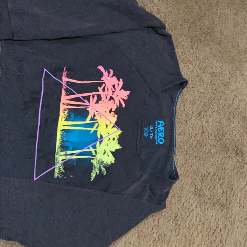 Aeropostale crop sweater triangle and palms